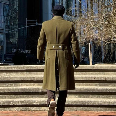 Light Brown Hungarian Magyar Army Double Cuffed Overcoat - Top Rank Vintage