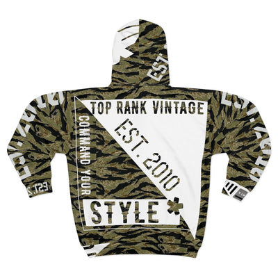 TRV Tiger Stripe Camo Unisex Zip Hoodie Mod. 1 - Top Rank Vintage