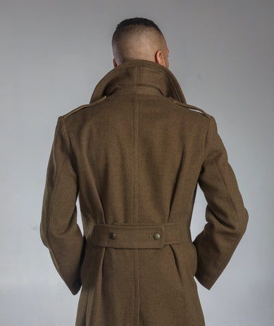 WWII Style Brown M47 French Army Wool Overcoat - Top Rank Vintage