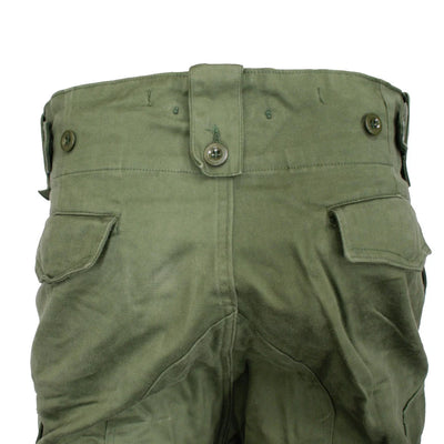 1960s-1970s Belgian Military Vintage M64 Olive Green Cargos Pants
