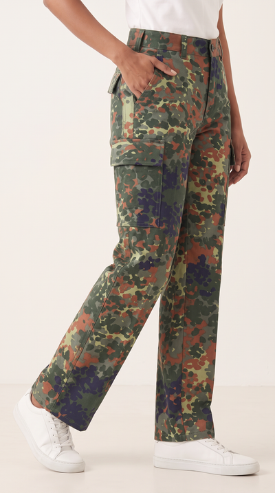 1990s-2000s Belgian Military Ladies Flectarn Camo Cargos