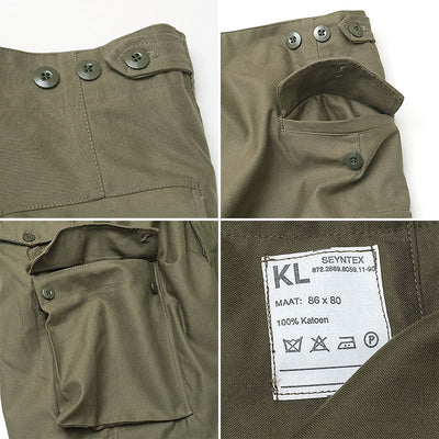 1970s Dutch Army Olive Green Heavyweight Cotton Cargos