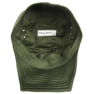 1-in-2 Military Olive Green French Summer F1 peaked hat with square-cut visor and soft fabric interior