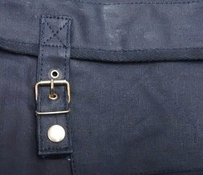 1950s Italian Navy Blue Cotton Canvas Messenger Shoulder Satchel Bag - Top Rank Vintage