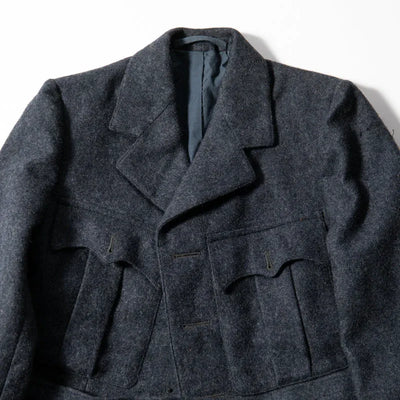 WWII Style 1950s DUTCH RAF Blue Wool Blazer- SO NEW, NOT EVEN HEMMED - Top Rank Vintage