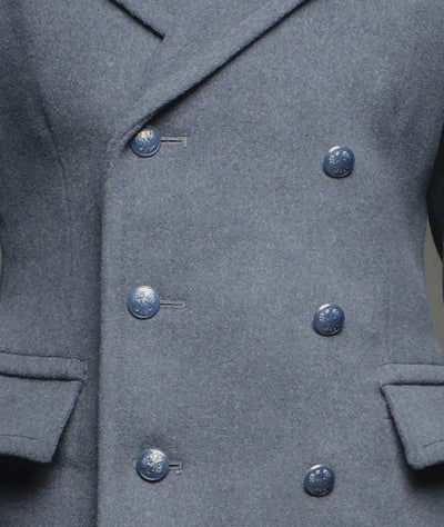 Blue Gray Air Force Officer Ovecoat - Top Rank Vintage