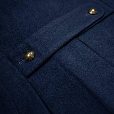 Double Cuffed Royal Blue Overcoat - Top Rank Vintage
