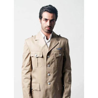 Khaki Military Style Summer Blazer - Top Rank Vintage