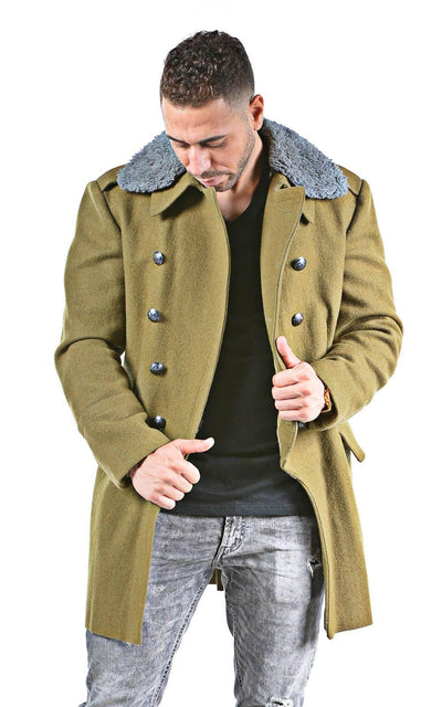 Redesigned Eastern Bloc Military Khaki Overcoat - Top Rank Vintage