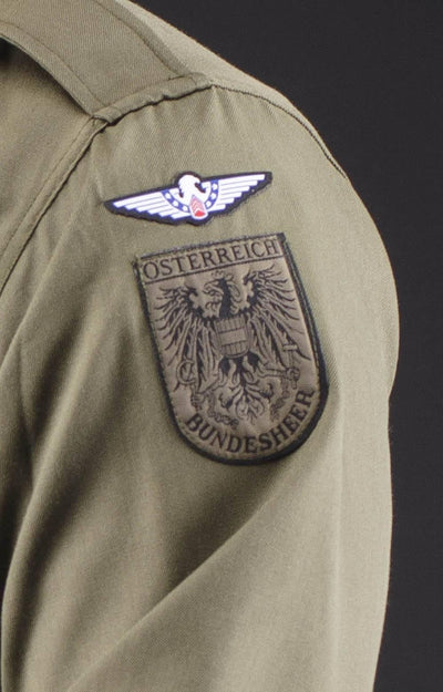 Austrien Bundesheer US Style Classic Vintage Olive Green Military button up Shirt - Top Rank Vintage