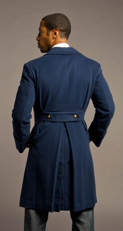 Double Cuffed Royal Blue Overcoat - Top Rank Vintage