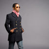 Black Gabardine Navy Peacoat - Top Rank Vintage