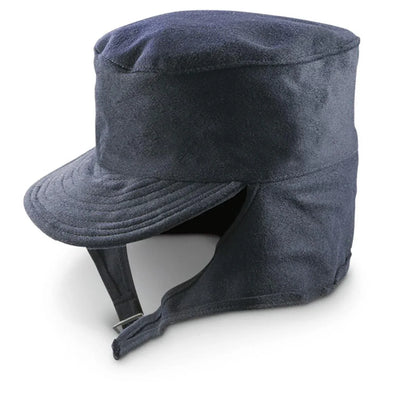 Post WWII M43 Style Navy Blue Wool Winter Hat - Top Rank Vintage