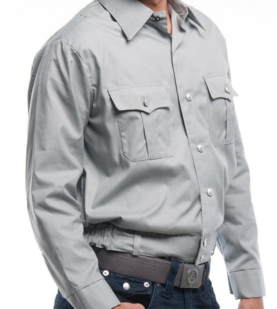 Gray Cropped Button-up Shirt - Top Rank Vintage