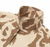 Camouflage-patterned shirt with button details on a white background