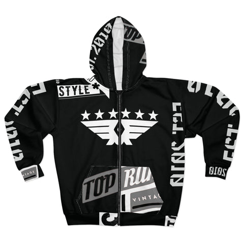 TRV All Black Unisex Zip Hoodie