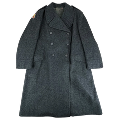 ONLY 1 COAT - DANISH CHARCOAL BLACK WOOL OVERCOAT, SIZE XL, ATHLETIC FIT