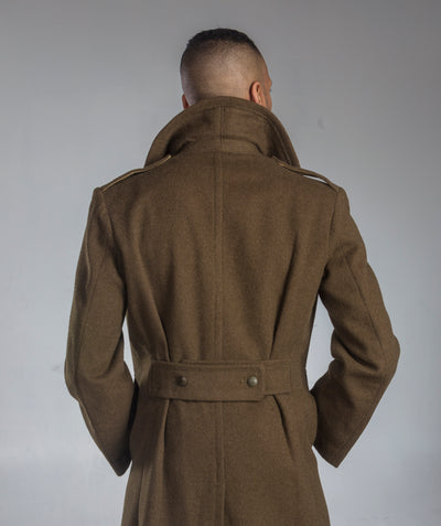 WWII Style Brown M47 French Army Wool Overcoat