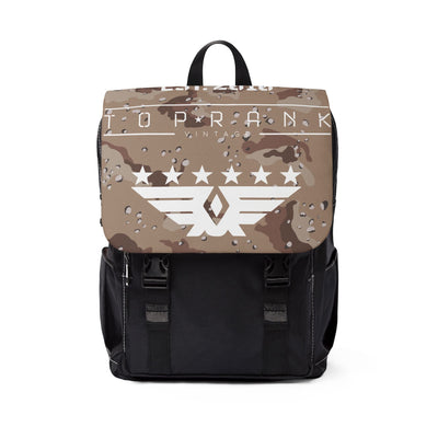 NASA unisex casual backpack with camouflage flap and black base, durable Oxford canvas, multiple compartments, and adjustable shoulder straps for everyday use.