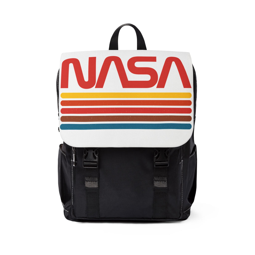 NASA unisex casual backpack with colorful retro stripes and spacious design for everyday travel and organization