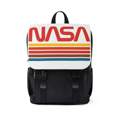 NASA unisex casual backpack with colorful retro stripes and spacious design for everyday travel and organization