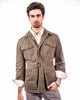 Korean War Era Canadian Army olive green bush safari jacket with chest and lower bellows pockets.