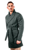 Redesigned Blue-Gray Wool Trenchcoat