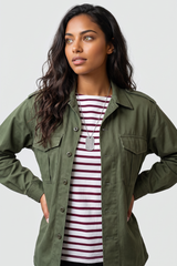 1960s-1970s Belgian Military Vintage M64 Olive Green Ladies Cotton Field Shirt
