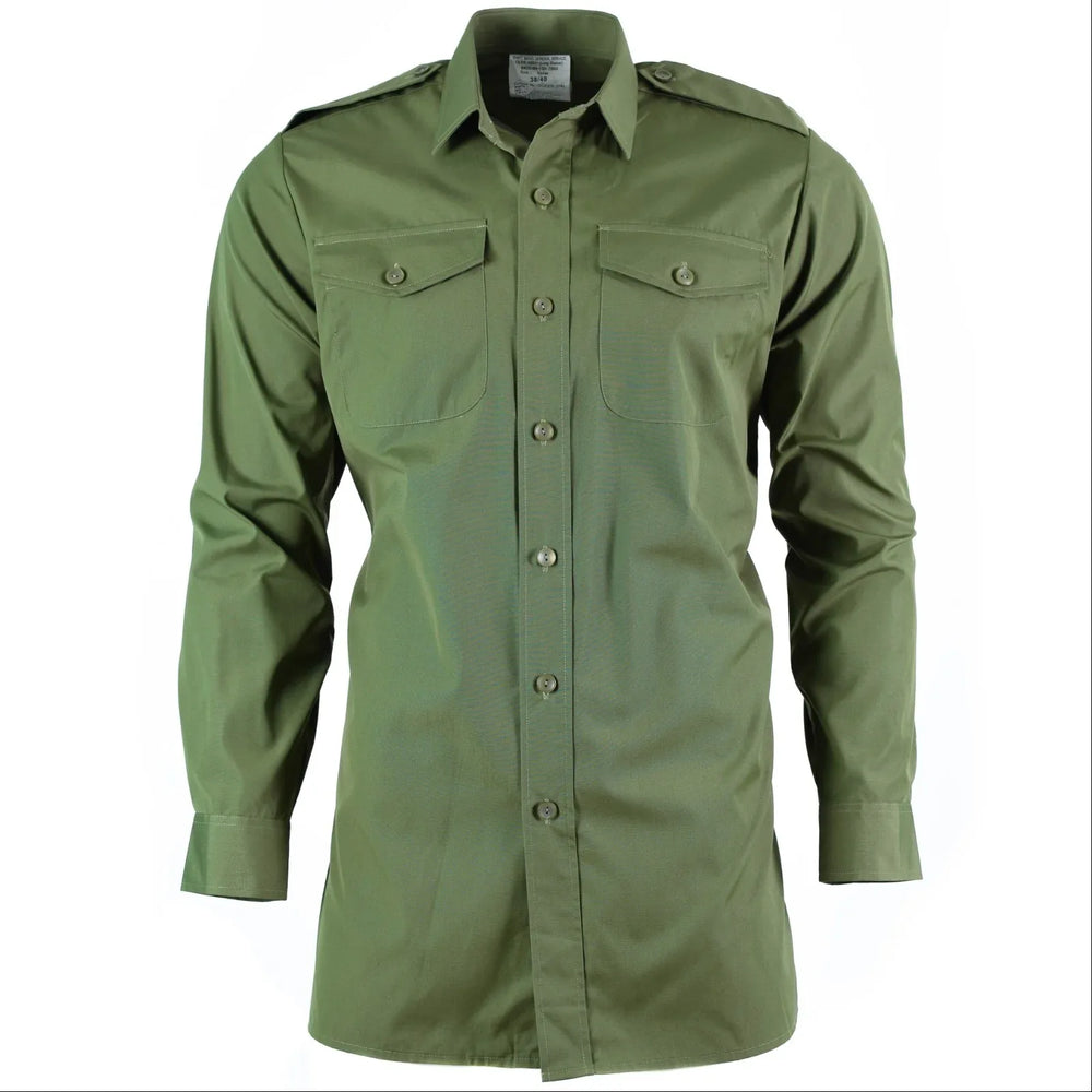 Vintage Lightweight British Army Olive Green Button-up Shirt