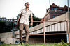 MENS 1950s British Khaki RAF Short Sleeve Safari Shirt w/ belt