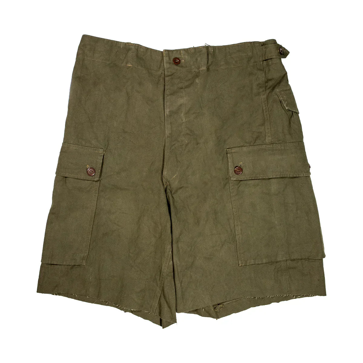 1950s Netherland Dutch Military Olive Green Cargo Shorts