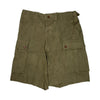 1950s Netherland Dutch military olive green cotton cargo shorts.