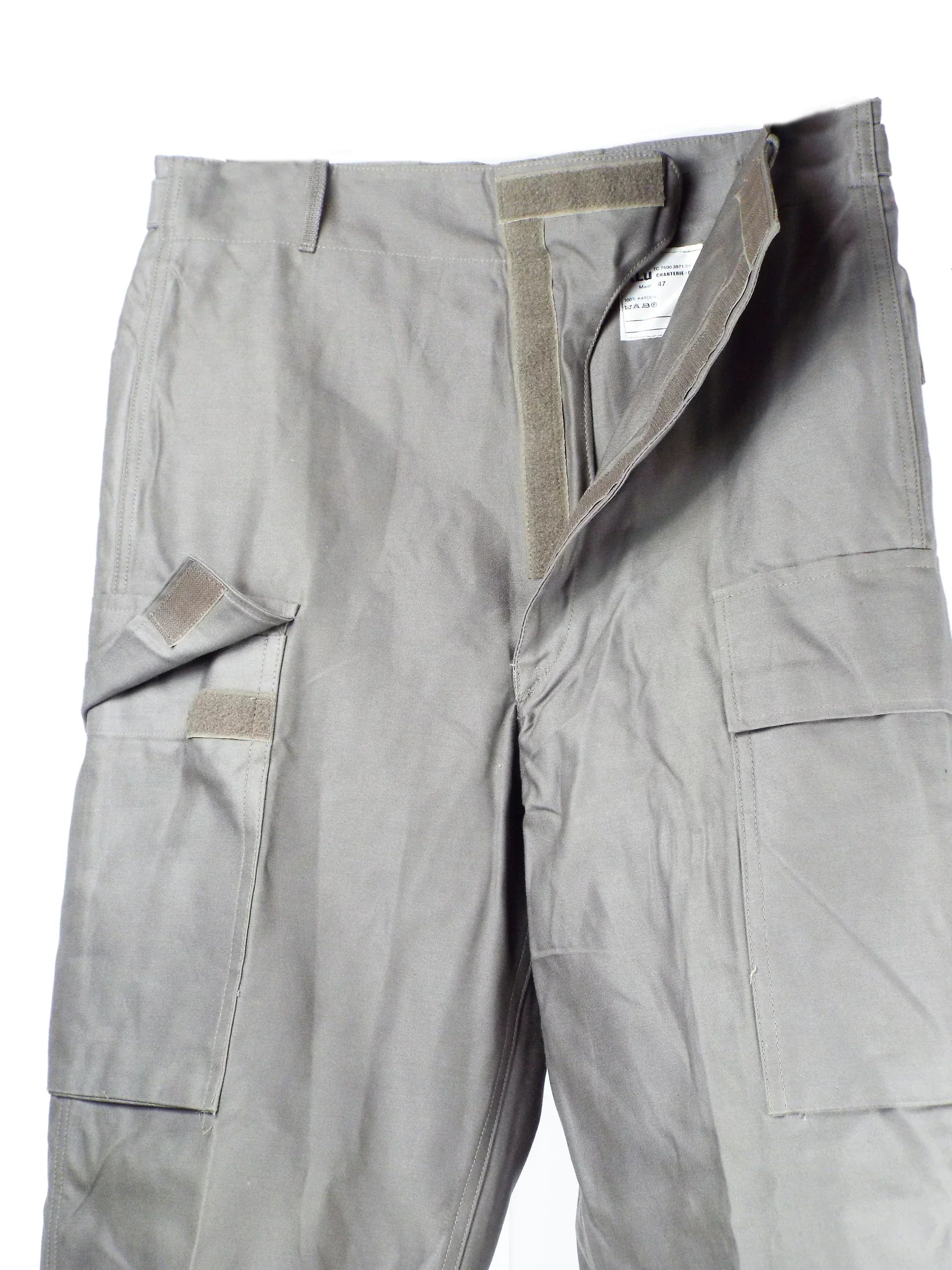 Dutch Military Gray Chinos | 1970s Style Velcro & Zip Cargos