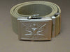 1990s Italian Army Escersito cotton canvas officer belt with engraved buckle.