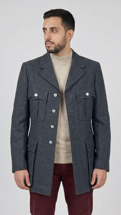 WWII Style  1950s DUTCH RAF Blue Wool Blazer- SO NEW, NOT EVEN HEMMED