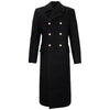 1990s Russian Navy black cadet overcoat with gold buttons.