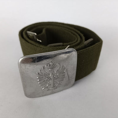 1990s Cotton Canvas Army Green Belt with Silver Buckle