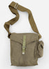 Military polish vintage canvas Green shoulder bag on a white background