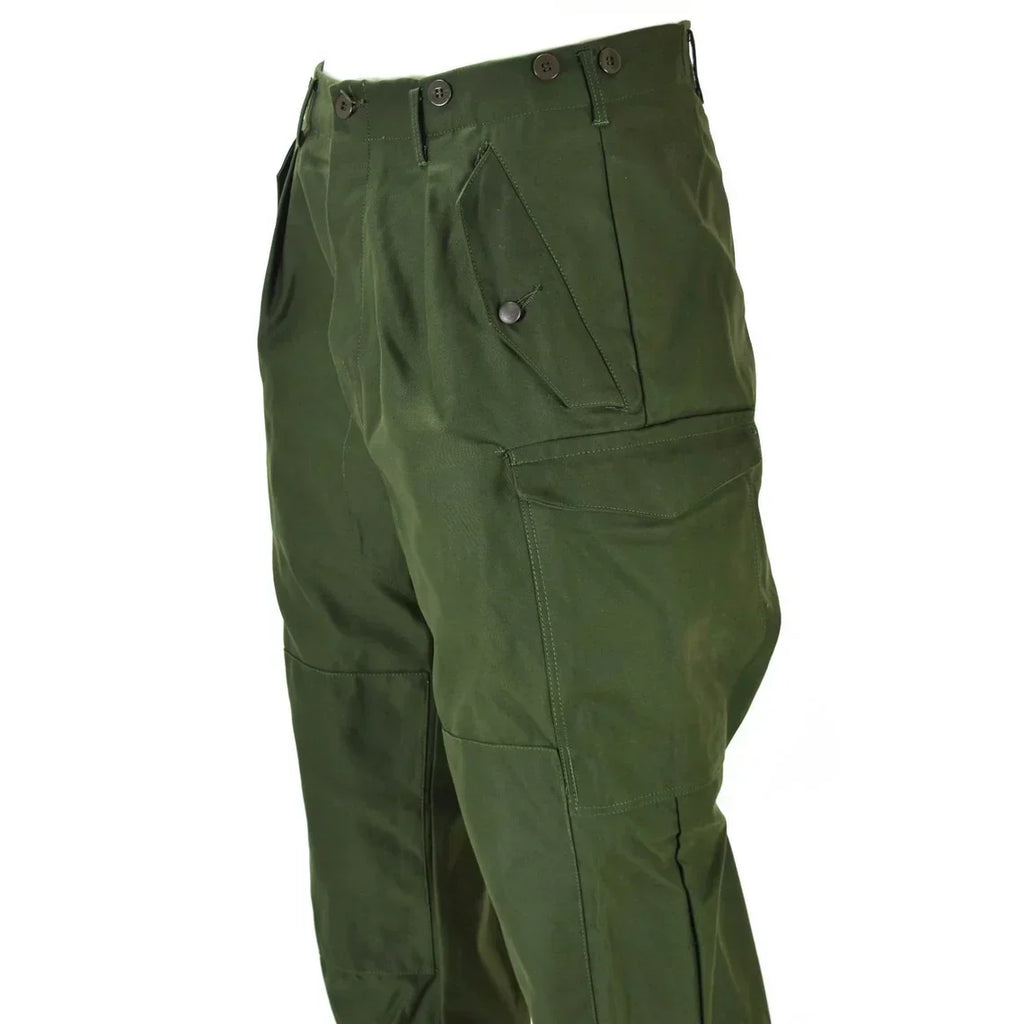 Swedish M59 Green Cotton Cargos with buttoned pockets.