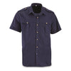 Italian Military Blue Short Sleeve Safari Style Shirt - Top Rank Vintage