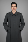 1980's Warsaw Pact Bulgarian Charcoal Gray Wool Overcoat