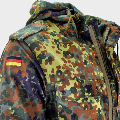 Woodland Flecktarn Camo Deutschland German Bundeswehr Hooded Parka - Top Rank Vintage