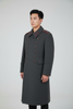 1980's Bulgarian Charcoal Gray Wool Double Breasted Overcoat