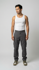 1970s Dutch Military Gray Chino Cargos With Velcro pockets and Zip Up