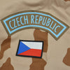 Camouflage jacket with 'Czech Republic' text and flag patch