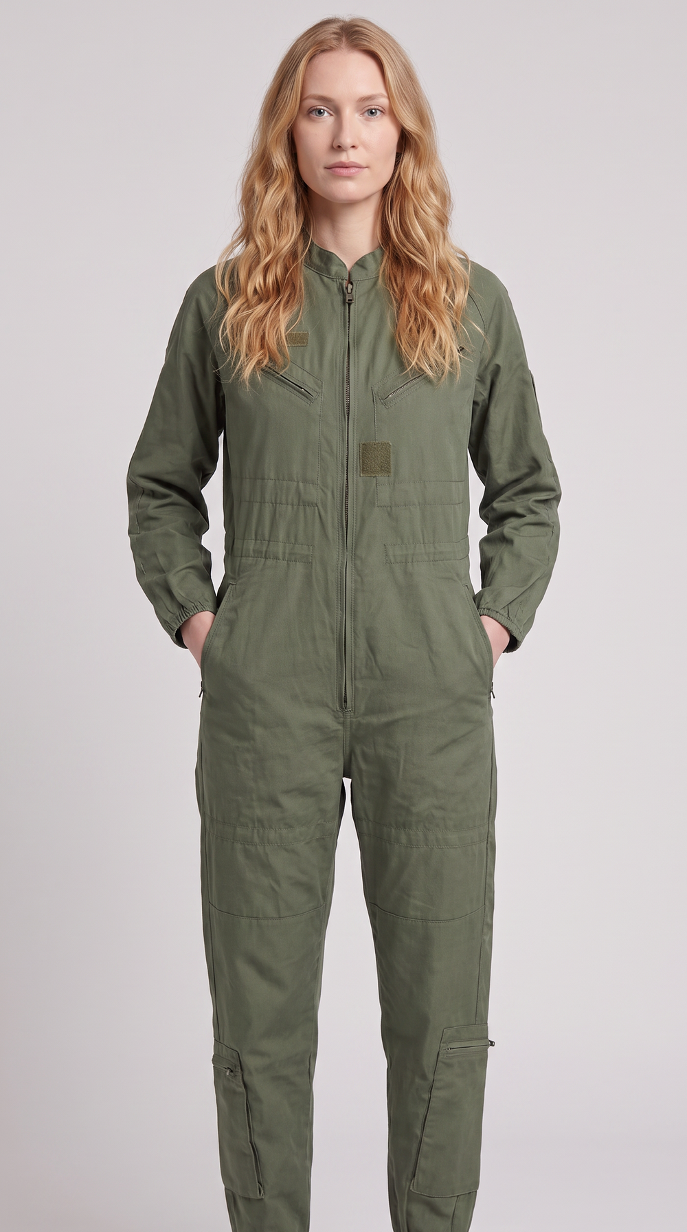 Ladies French Army Olive Green Flight Coverall Jumpsuit Romper
