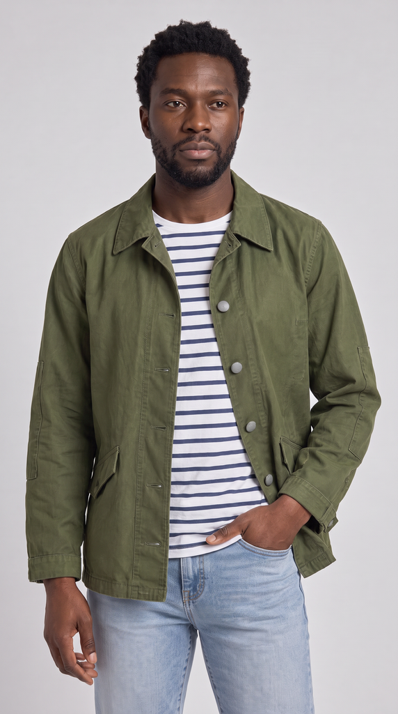 Men's Vintage Military Swedish M59 Cotton Chino Field Jacket