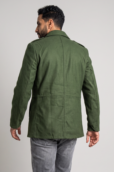 1970s Authentic Swedish Air Force Work Chino Jacket - 2 pockets Inside