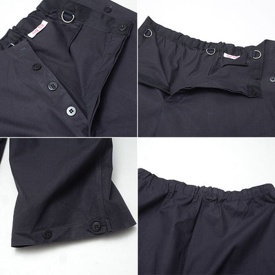 DDR East German Black Cotton Canvas Tanker's Utility Style Cargo Pants