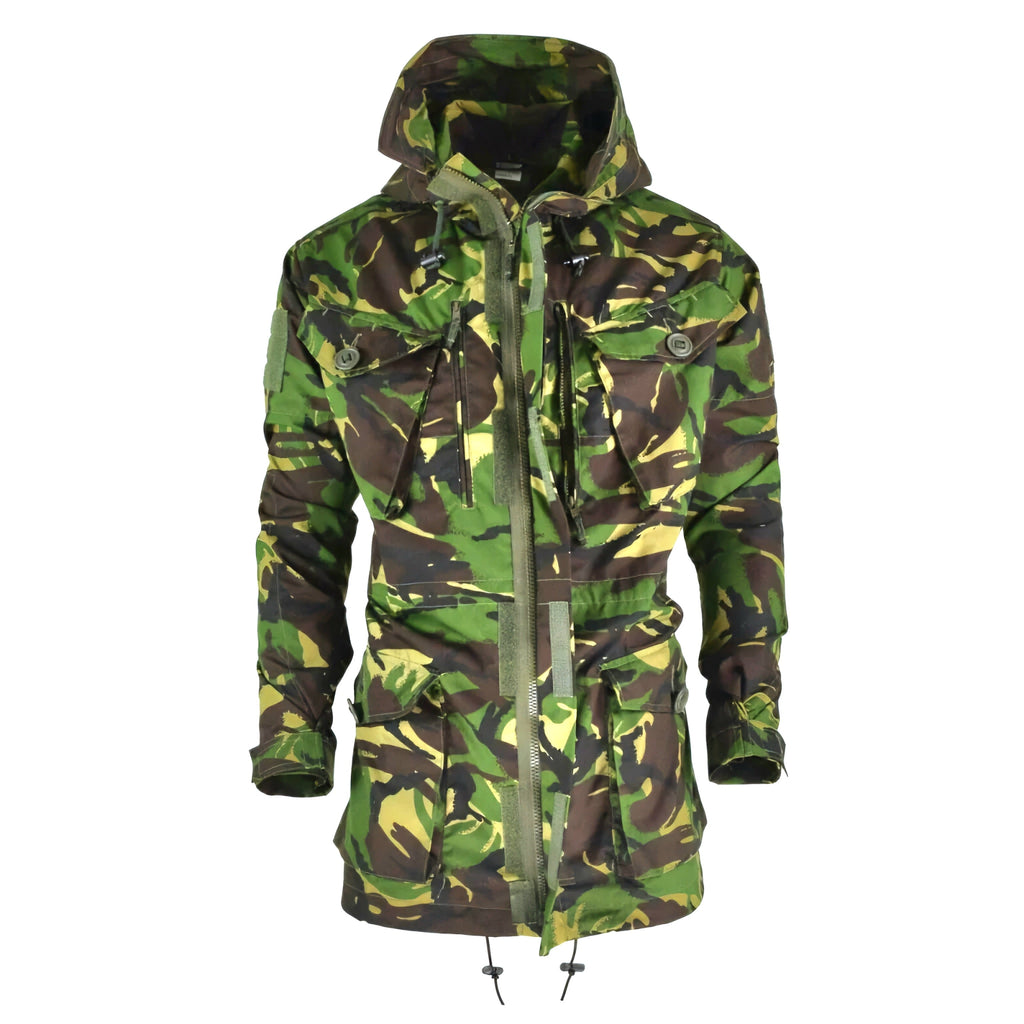 British SAS Special Air Service DPM Camo Hooded Smock Parka with adjustable waist and reinforced hood.